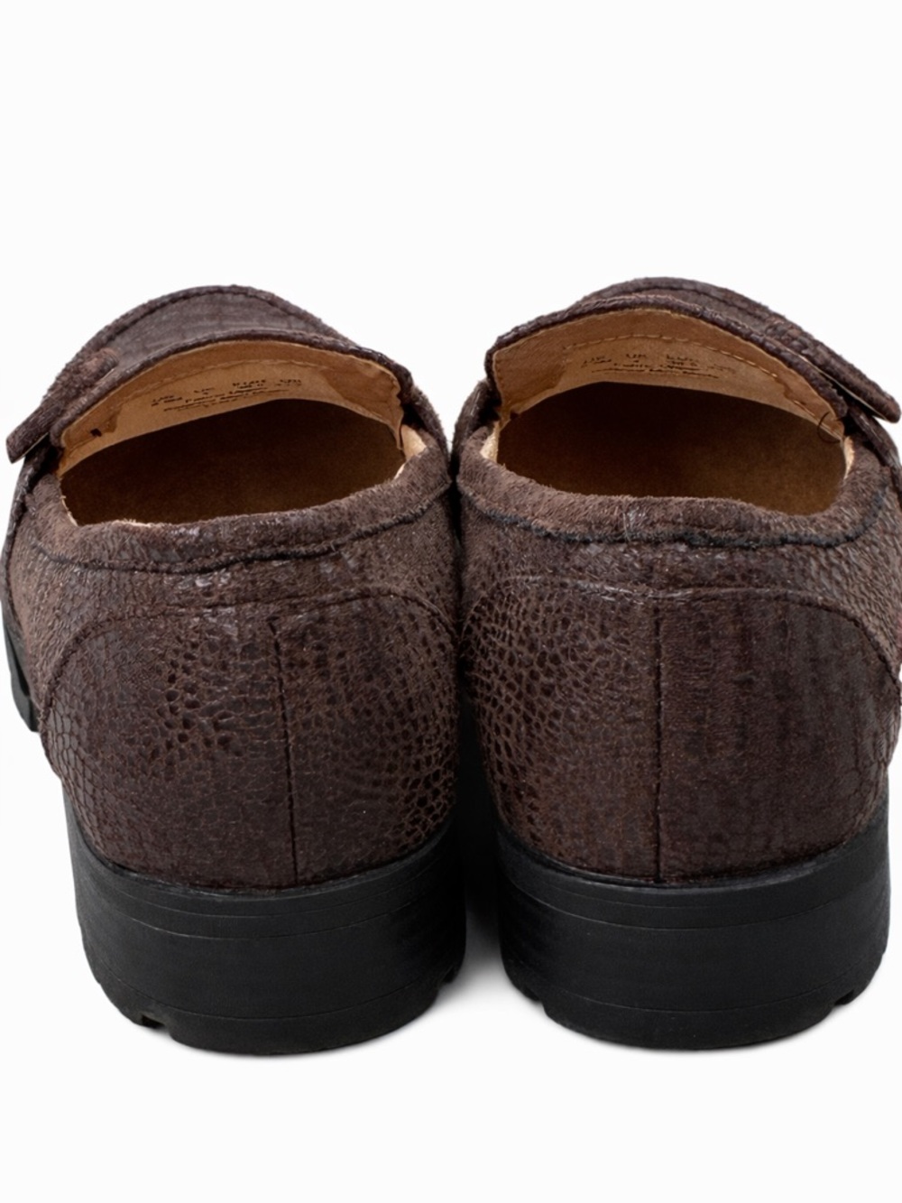 LifeStride Lolly Loafers Brown Crinkle Lug Sole Comfort 6.5 Preppy Classic‎ - Picture 3 of 5